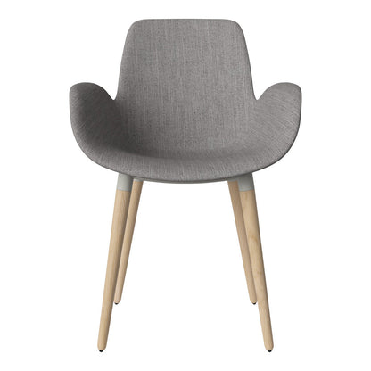 Fauteuil de salle à manger Seed - Rembourré - Piètement en chêne huilé, pigmenté blanc
