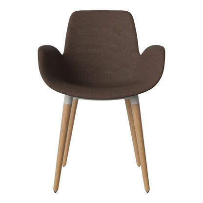 Fauteuil de salle à manger Seed - Rembourré - Piètement en chêne huilé