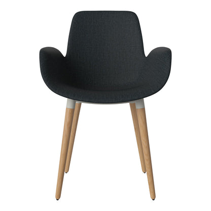 Fauteuil de salle à manger Seed - Rembourré - Piètement en chêne huilé