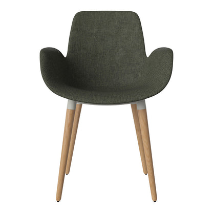 Fauteuil de salle à manger Seed - Rembourré - Piètement en chêne huilé