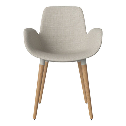 Fauteuil de salle à manger Seed - Rembourré - Piètement en chêne huilé