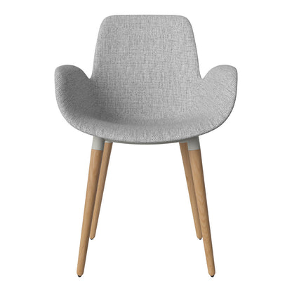 Fauteuil de salle à manger Seed - Rembourré - Piètement en chêne huilé
