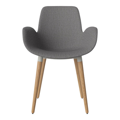 Fauteuil de salle à manger Seed - Rembourré - Piètement en chêne huilé