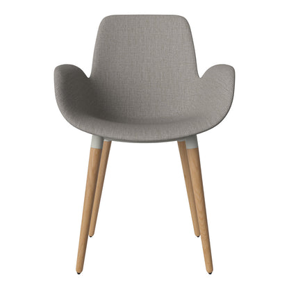 Fauteuil de salle à manger Seed - Rembourré - Piètement en chêne huilé