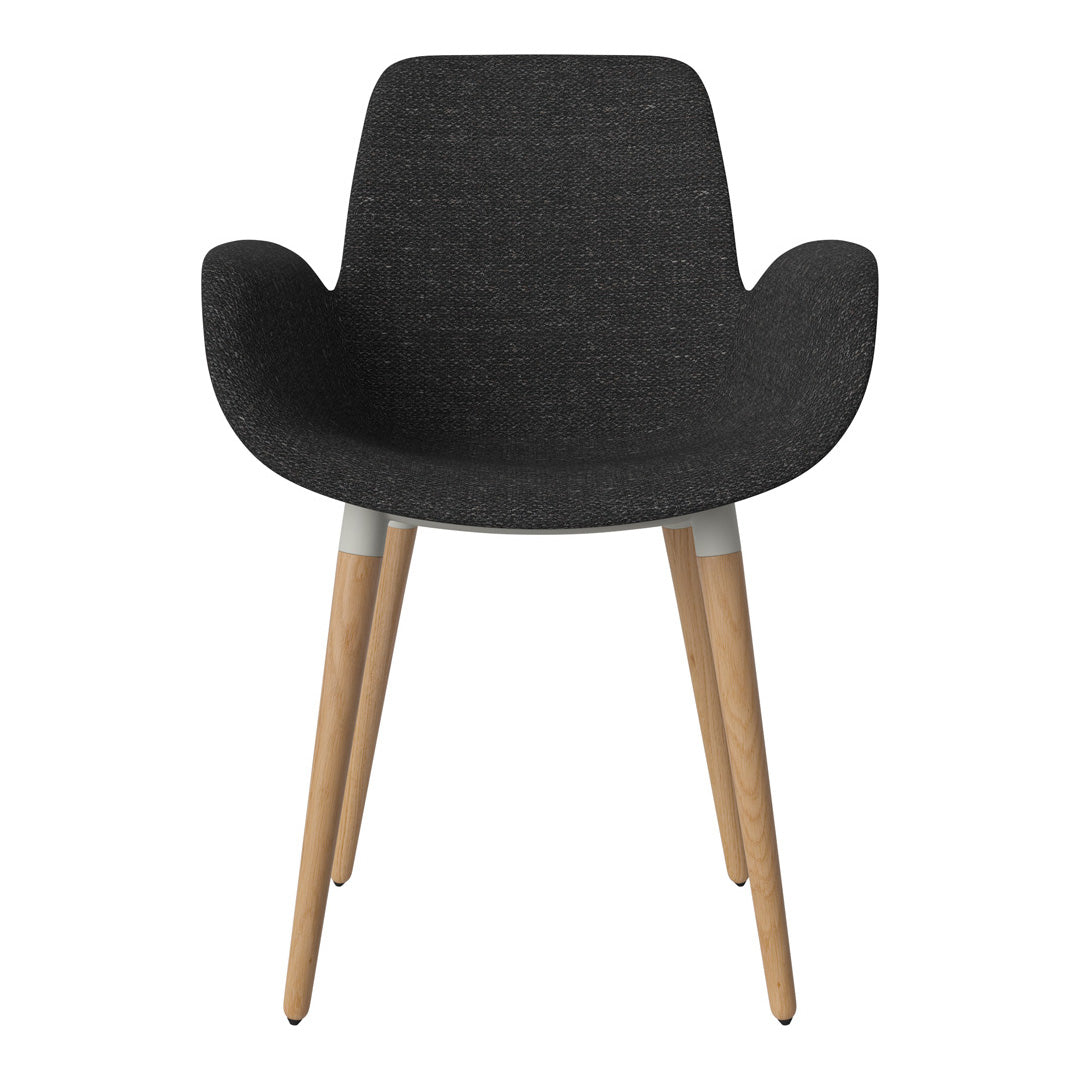 Fauteuil de salle à manger Seed - Rembourré - Piètement en chêne huilé