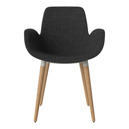 Fauteuil de salle à manger Seed - Rembourré - Piètement en chêne huilé