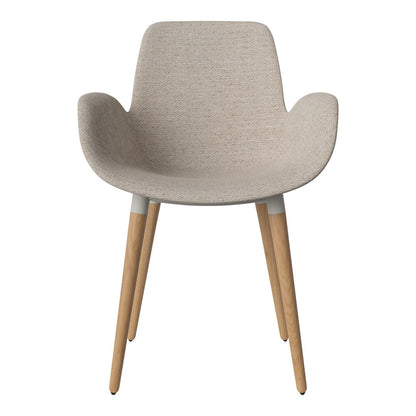 Fauteuil de salle à manger Seed - Rembourré - Piètement en chêne huilé