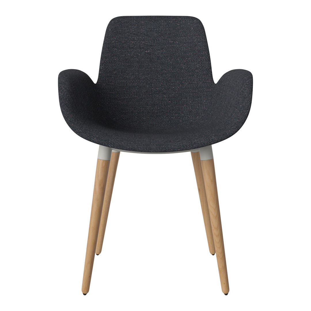 Fauteuil de salle à manger Seed - Rembourré - Piètement en chêne huilé