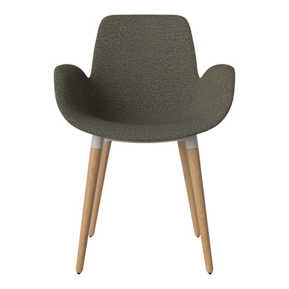 Fauteuil de salle à manger Seed - Rembourré - Piètement en chêne huilé