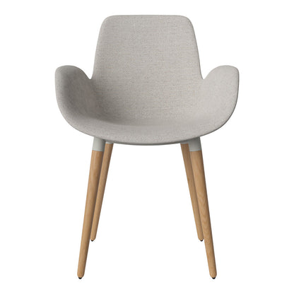 Fauteuil de salle à manger Seed - Rembourré - Piètement en chêne huilé