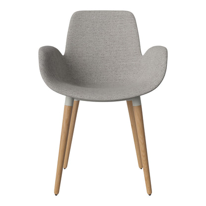 Fauteuil de salle à manger Seed - Rembourré - Piètement en chêne huilé