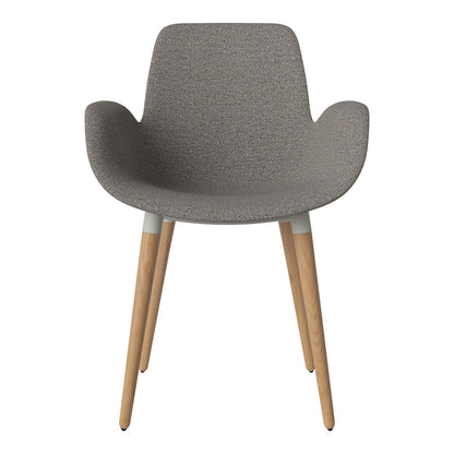 Fauteuil de salle à manger Seed - Rembourré - Piètement en chêne huilé