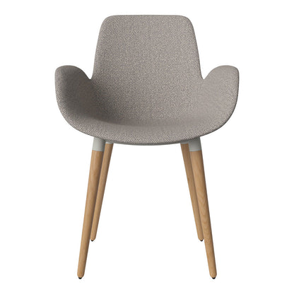 Fauteuil de salle à manger Seed - Rembourré - Piètement en chêne huilé