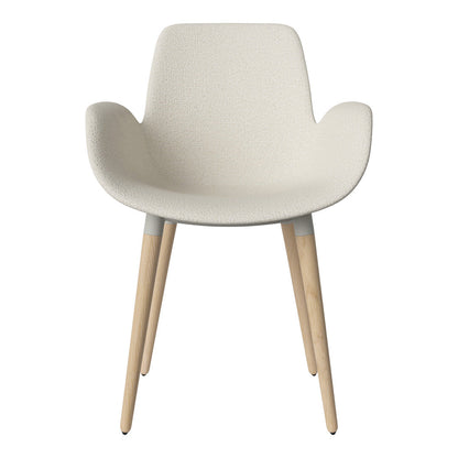 Fauteuil de salle à manger Seed - Rembourré - Piètement en chêne huilé, pigmenté blanc