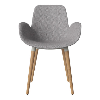 Fauteuil de salle à manger Seed - Rembourré - Piètement en chêne huilé