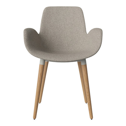 Fauteuil de salle à manger Seed - Rembourré - Piètement en chêne huilé