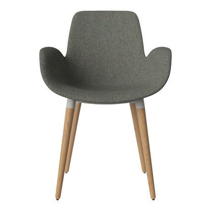 Fauteuil de salle à manger Seed - Rembourré - Piètement en chêne huilé