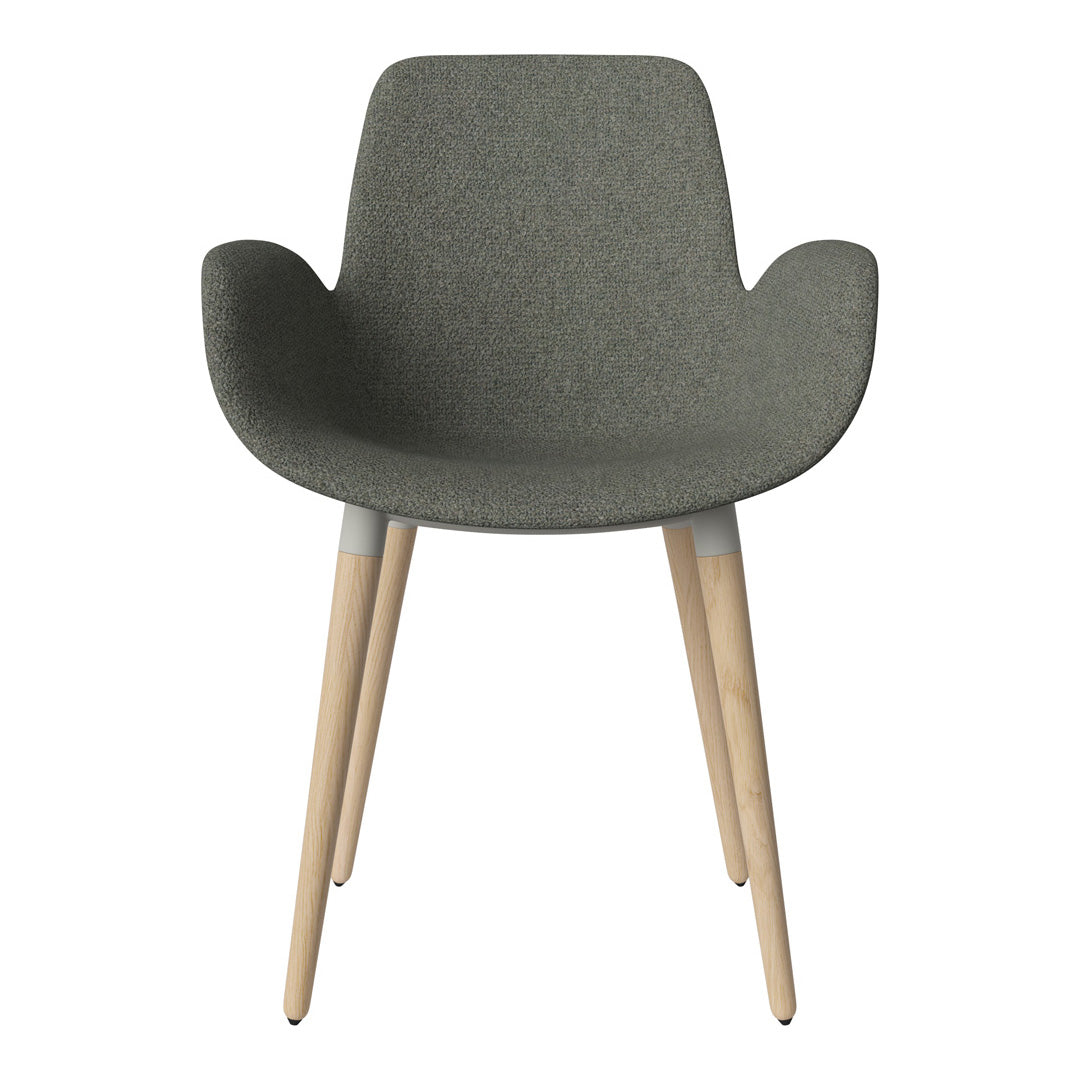 Fauteuil de salle à manger Seed - Rembourré - Piètement en chêne huilé, pigmenté blanc