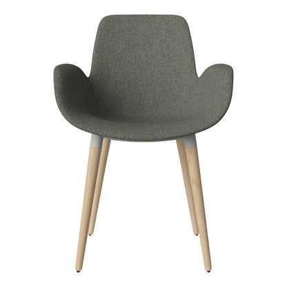 Fauteuil de salle à manger Seed - Rembourré - Piètement en chêne huilé, pigmenté blanc