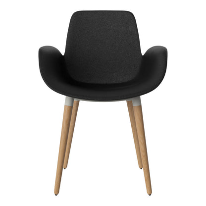 Fauteuil de salle à manger Seed - Rembourré - Piètement en chêne huilé