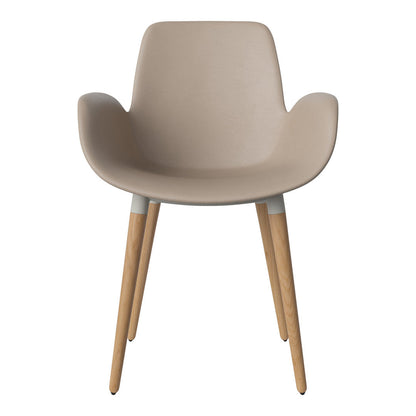 Fauteuil de salle à manger Seed - Rembourré - Piètement en chêne huilé