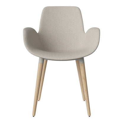 Fauteuil de salle à manger Seed - Rembourré - Piètement en chêne huilé, pigmenté blanc