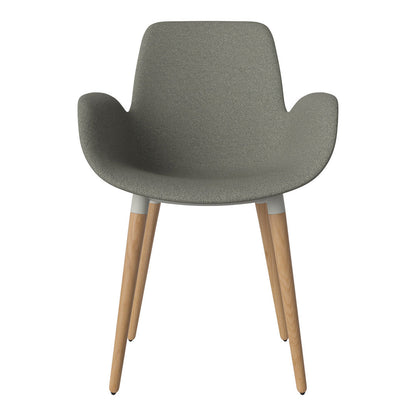 Fauteuil de salle à manger Seed - Rembourré - Piètement en chêne huilé