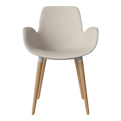 Fauteuil de salle à manger Seed - Rembourré - Piètement en chêne huilé