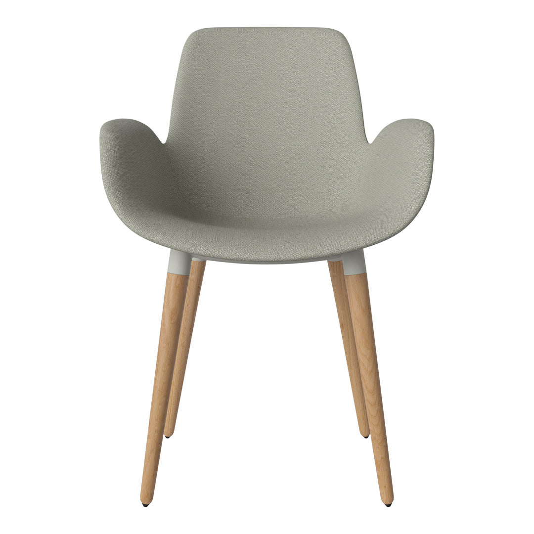 Fauteuil de salle à manger Seed - Rembourré - Piètement en chêne huilé