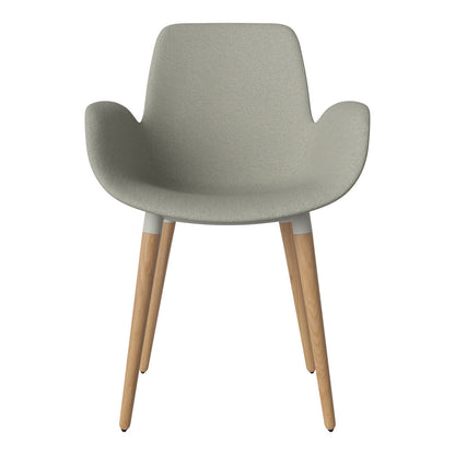 Fauteuil de salle à manger Seed - Rembourré - Piètement en chêne huilé