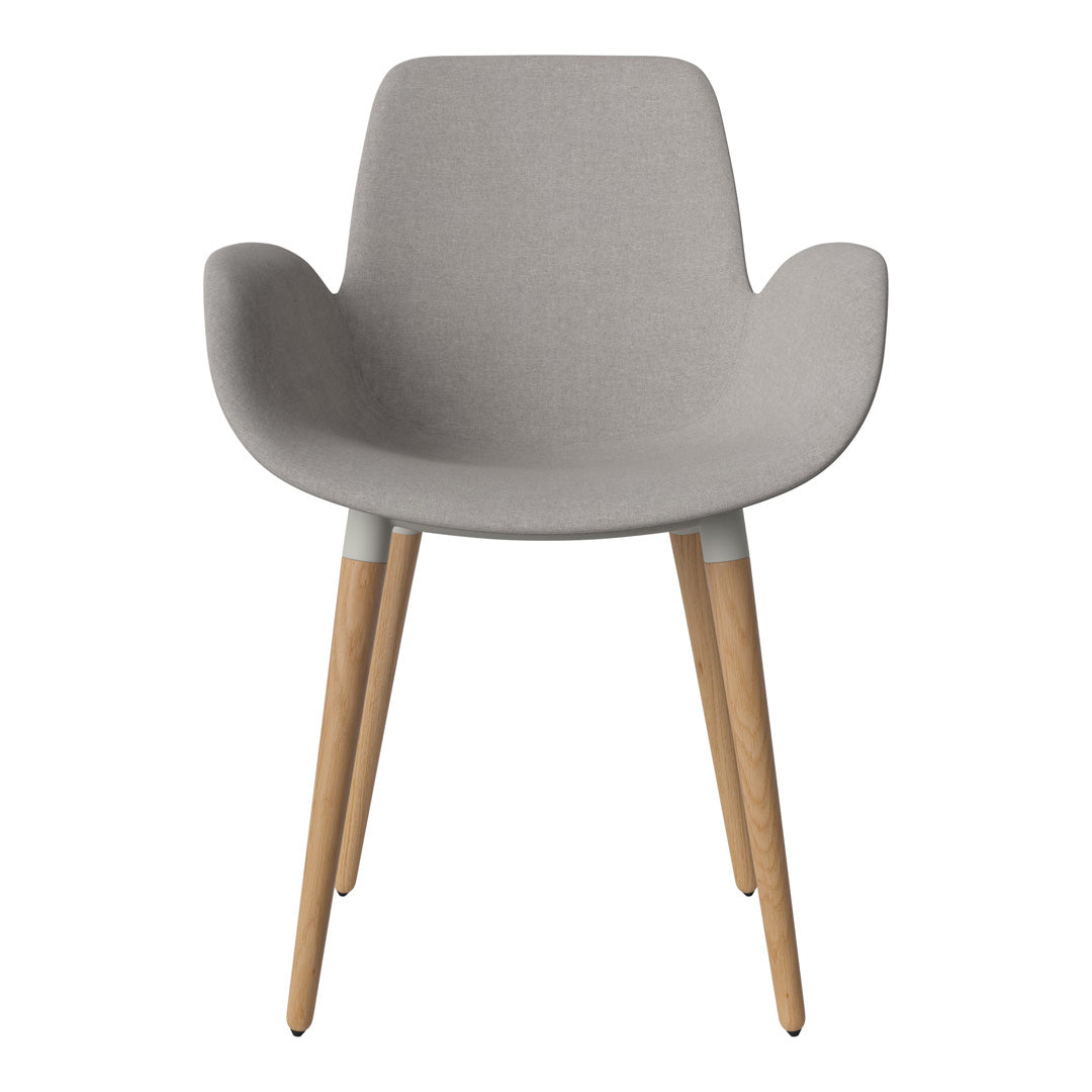 Fauteuil de salle à manger Seed - Rembourré - Piètement en chêne huilé