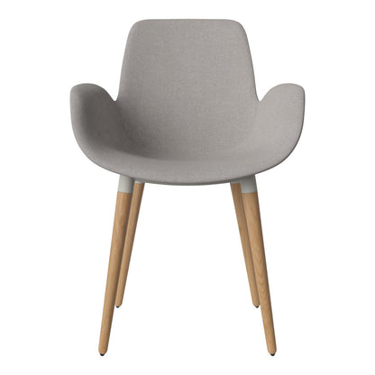 Fauteuil de salle à manger Seed - Rembourré - Piètement en chêne huilé