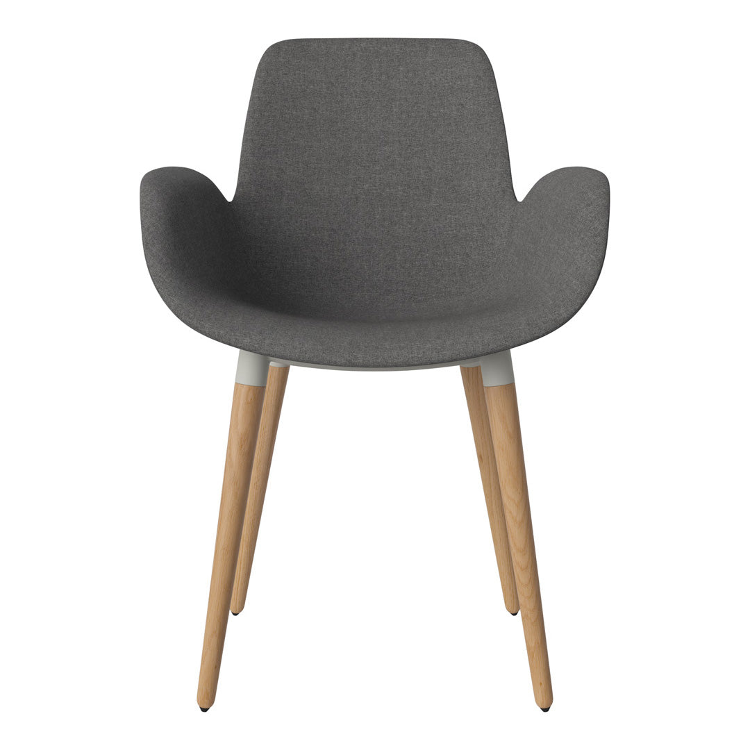Fauteuil de salle à manger Seed - Rembourré - Piètement en chêne huilé