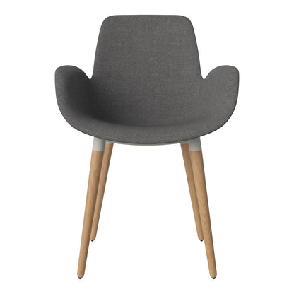 Fauteuil de salle à manger Seed - Rembourré - Piètement en chêne huilé