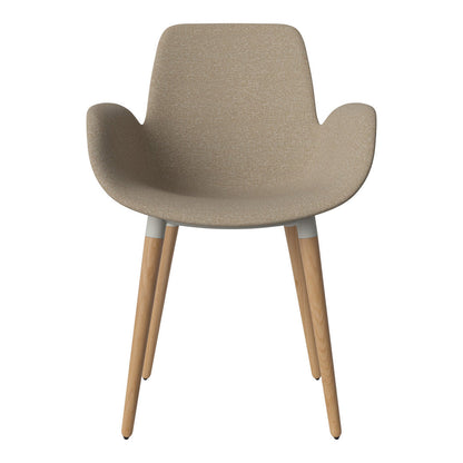 Fauteuil de salle à manger Seed - Rembourré - Piètement en chêne huilé