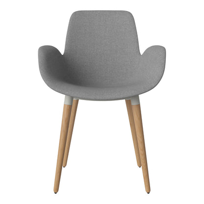Fauteuil de salle à manger Seed - Rembourré - Piètement en chêne huilé