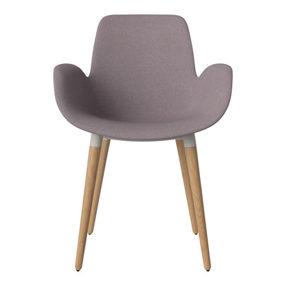 Fauteuil de salle à manger Seed - Rembourré - Piètement en chêne huilé