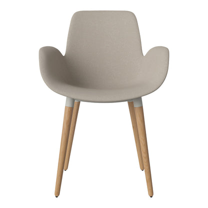 Fauteuil de salle à manger Seed - Rembourré - Piètement en chêne huilé