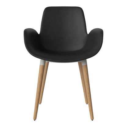 Fauteuil de salle à manger Seed - Rembourré - Piètement en chêne huilé