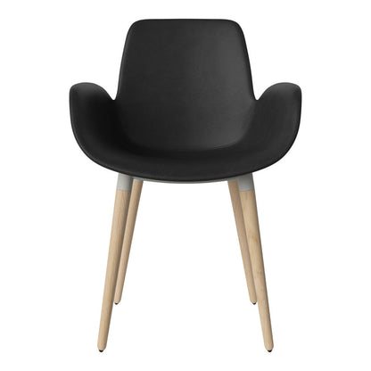 Fauteuil de salle à manger Seed - Rembourré - Piètement en chêne huilé, pigmenté blanc