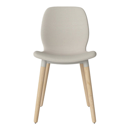 Chaise de salle à manger Seed - Rembourrée - Piètement en chêne huilé, pigmenté blanc