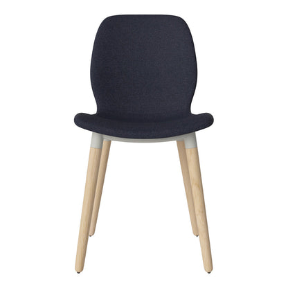 Chaise de salle à manger Seed - Rembourrée - Piètement en chêne huilé, pigmenté blanc