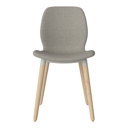 Chaise de salle à manger Seed - Rembourrée - Piètement en chêne huilé, pigmenté blanc
