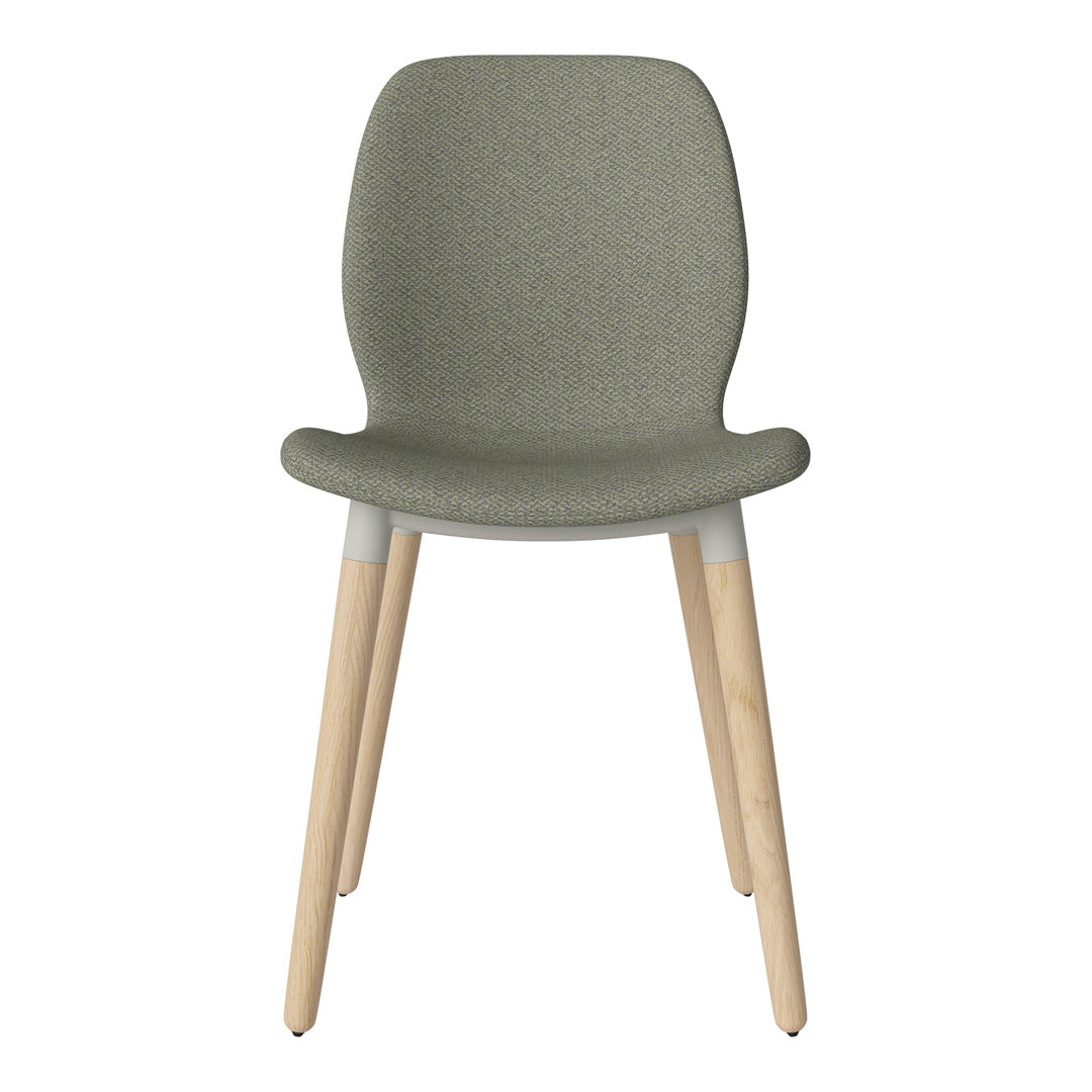 Chaise de salle à manger Seed - Rembourrée - Piètement en chêne huilé, pigmenté blanc