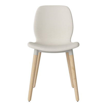 Chaise de salle à manger Seed - Rembourrée - Piètement en chêne huilé, pigmenté blanc