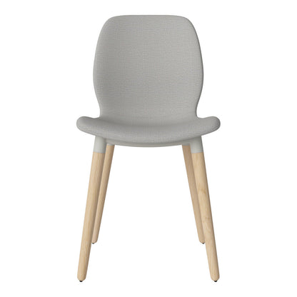 Chaise de salle à manger Seed - Rembourrée - Piètement en chêne huilé, pigmenté blanc