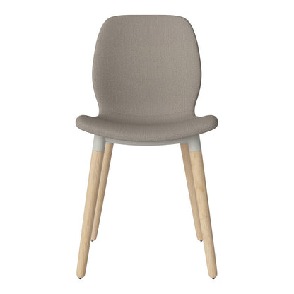 Chaise de salle à manger Seed - Rembourrée - Piètement en chêne huilé, pigmenté blanc
