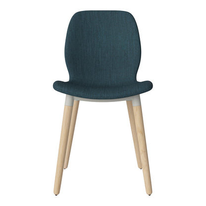 Chaise de salle à manger Seed - Rembourrée - Piètement en chêne huilé, pigmenté blanc