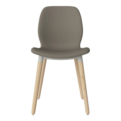 Chaise de salle à manger Seed - Rembourrée - Piètement en chêne huilé, pigmenté blanc