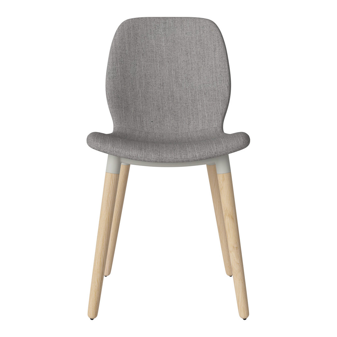Chaise de salle à manger Seed - Rembourrée - Piètement en chêne huilé, pigmenté blanc